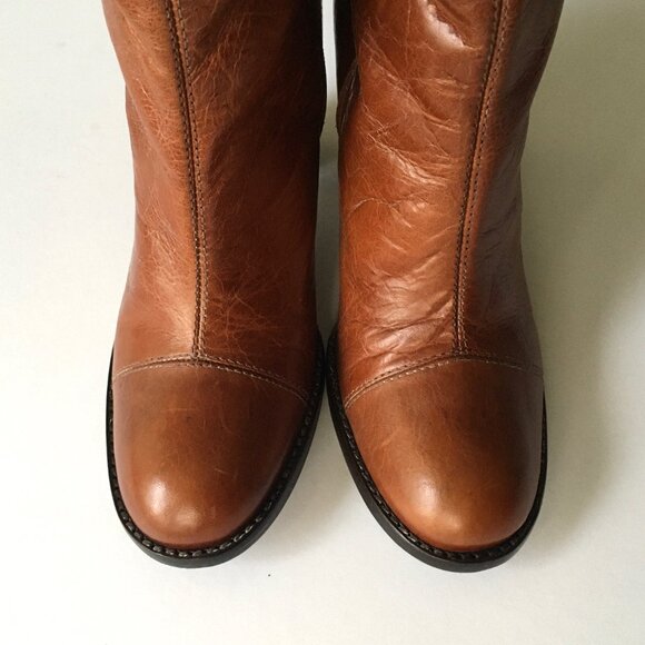 KENNETH COLE "Going Studly" Leather Heeled Western Boots Brown 7.5M - Picture 5 of 10